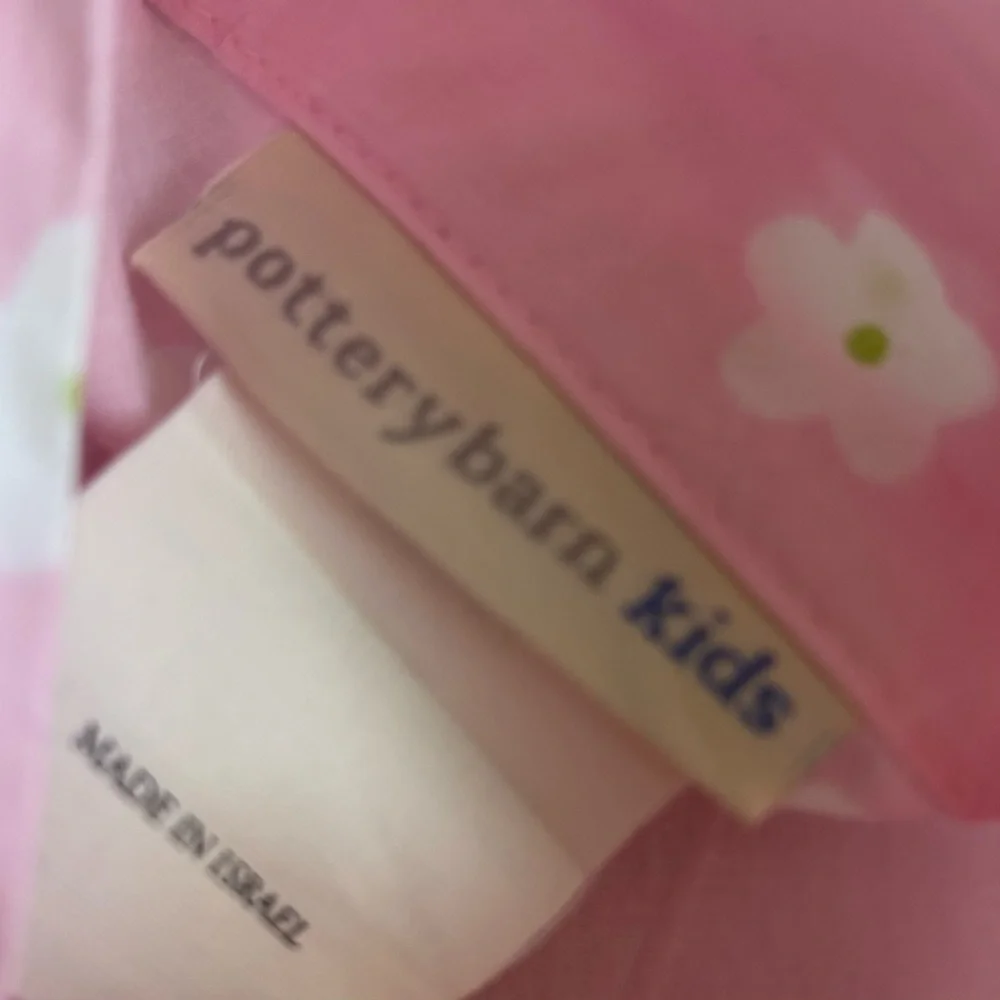 NWOT Pottery Barn Kids duvet pink floral dot cotton duvet cover Twin
